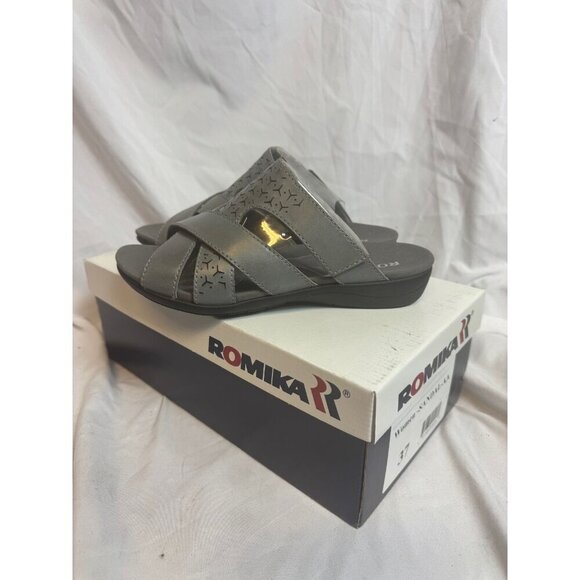 Romika Women’s Leather Slide Sandals – Size 37 (US 6.5-7) – Gray – NIB - Picture 5 of 6